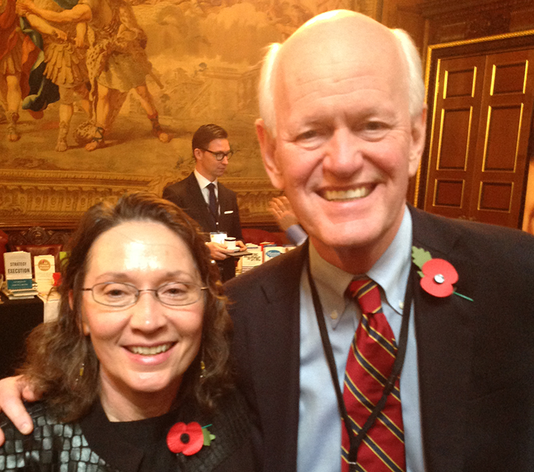 Marilyn McLeod and Marshall Goldsmith in London Thinkers50 Gala Event